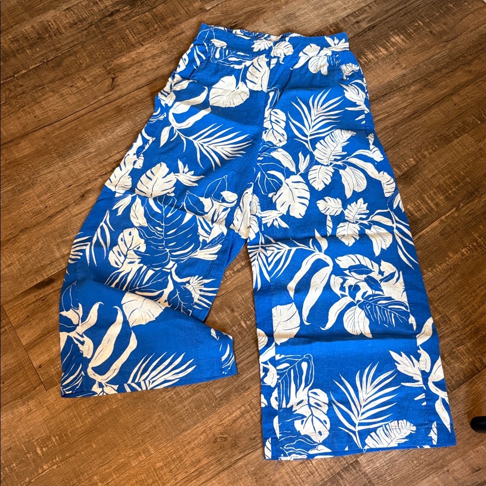 Panama Jack Blue and White Wide Leg Pants